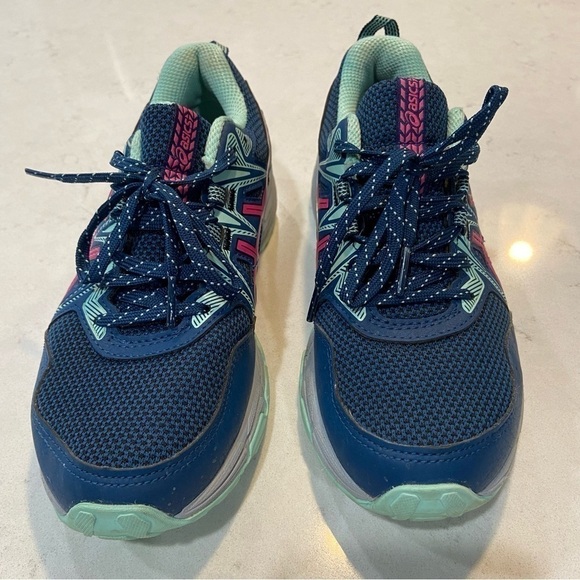 ASICS Womens Gel Venture 8 Mako Blue Pink Glo Trail Running Sneakers Sz 6.5 - Picture 3 of 11